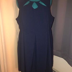 Navy A-line dress with cute neck cutouts